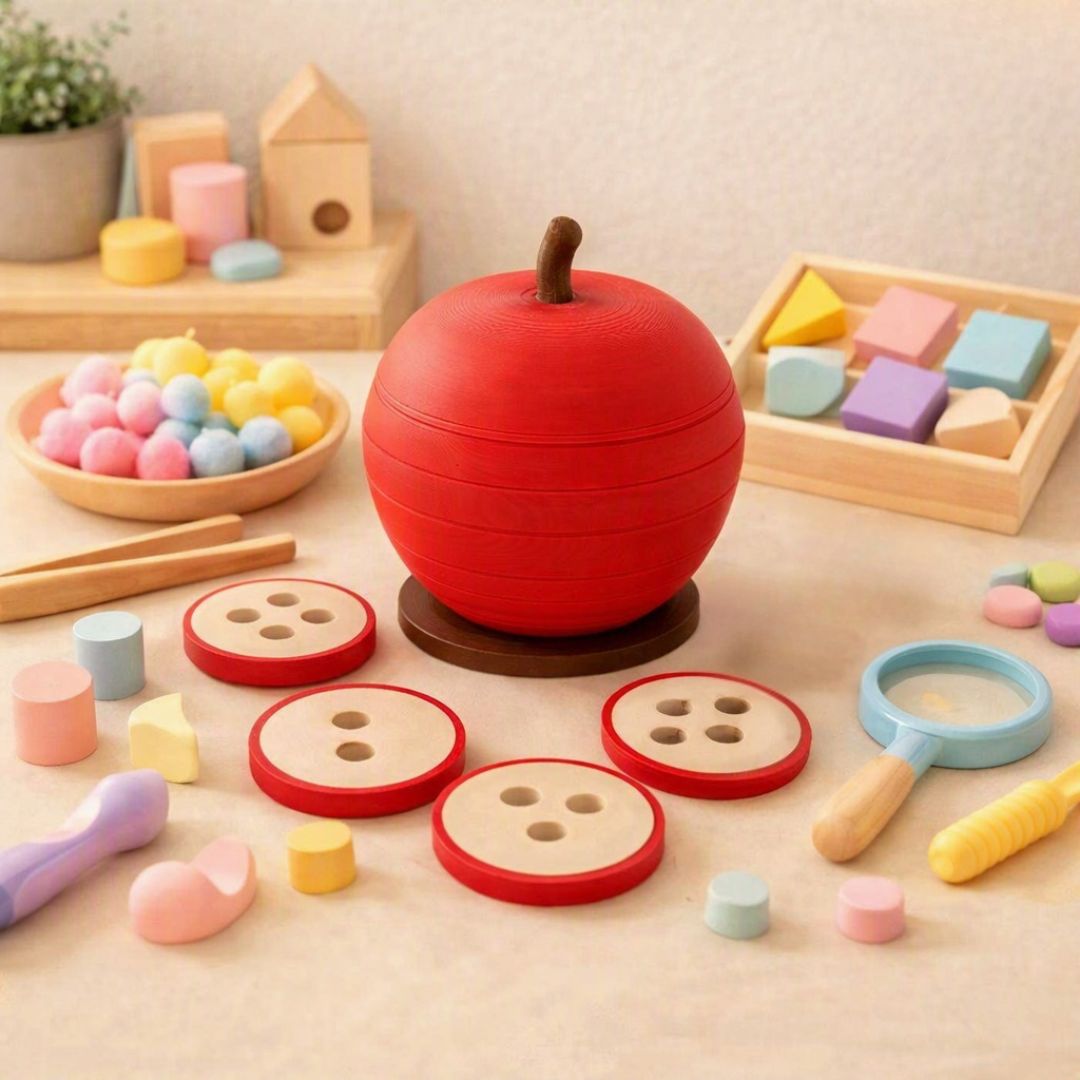 POMME CASSE-TÊTE MONTESSORI 3D