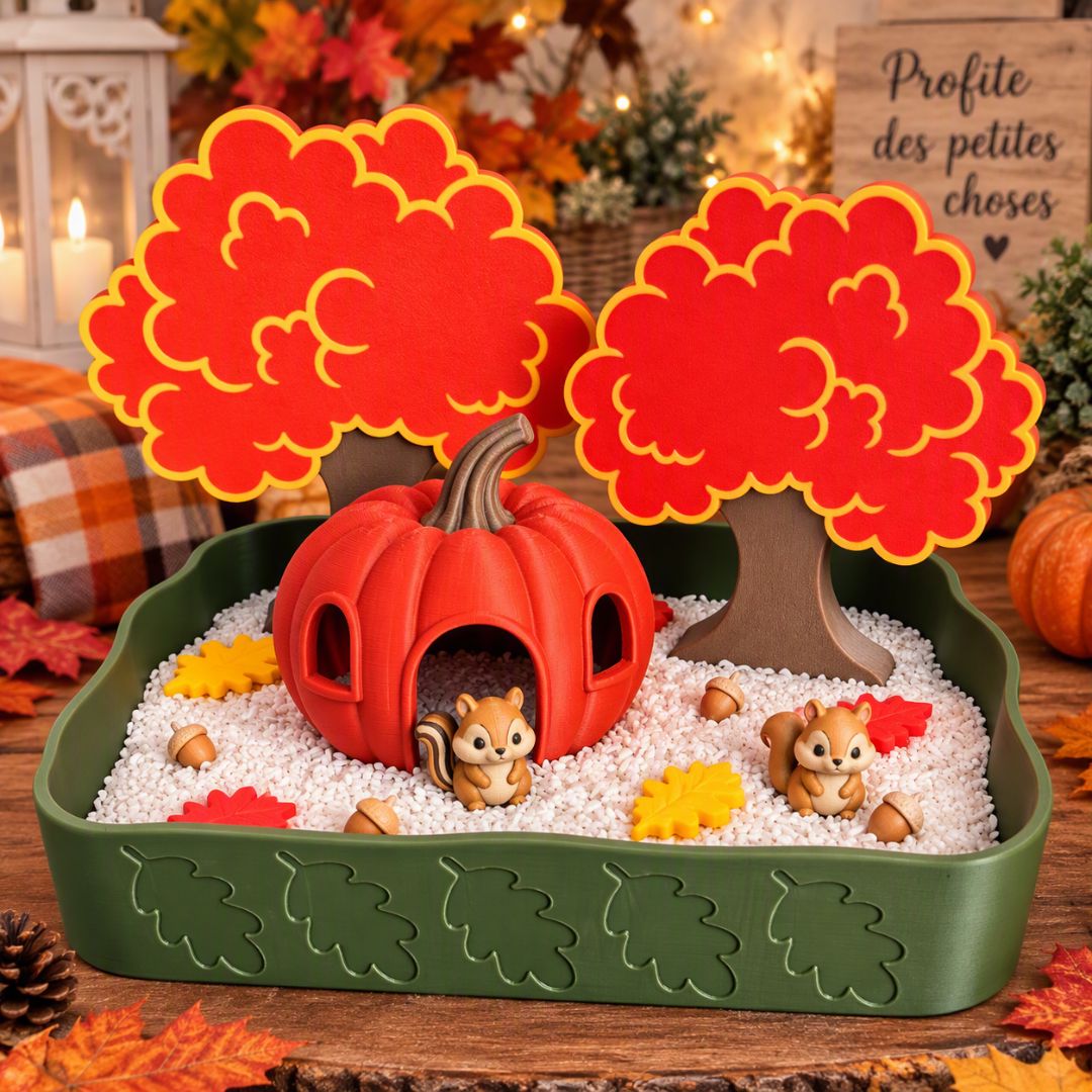 Les petits écureuils – Plateau sensoriel d’automne