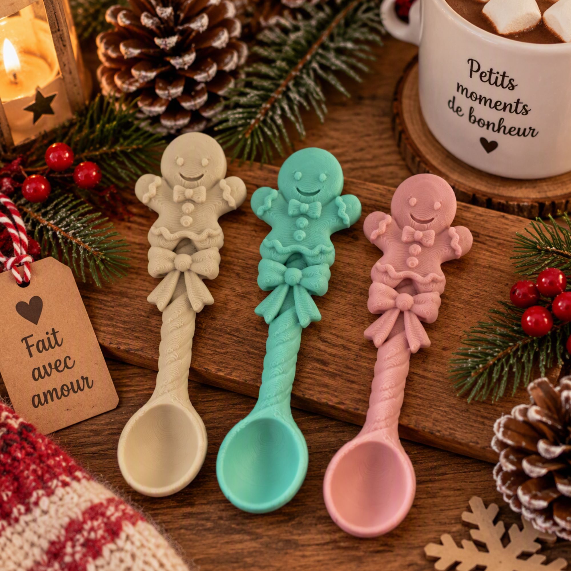 ACCESSOIRES PAIN D’ÉPICES EN 3D – TASSES ET CUILLÈRES SUPPLÉMENTAIRES – Image 2